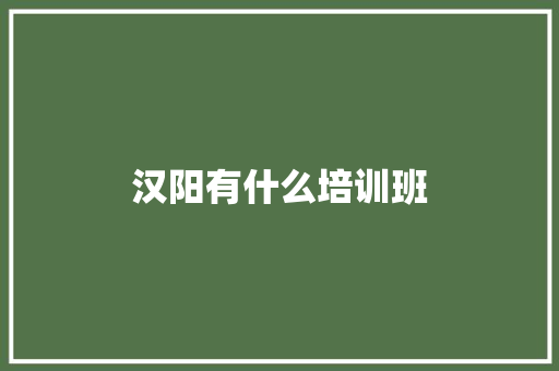 汉阳有什么培训班 国学经典
