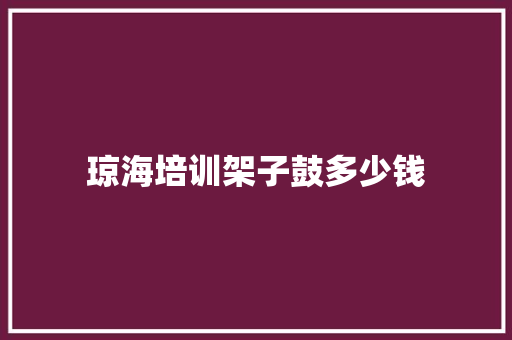 琼海培训架子鼓多少钱