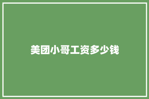 美团小哥工资多少钱 诗词鉴赏