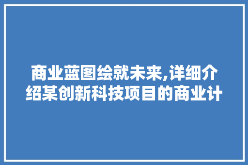 商业蓝图绘就未来,详细介绍某创新科技项目的商业计划书