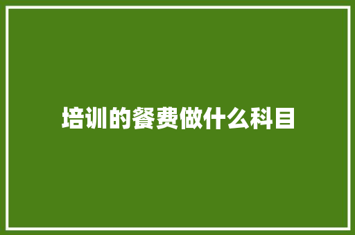 培训的餐费做什么科目 国学经典