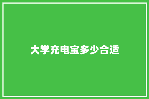 大学充电宝多少合适