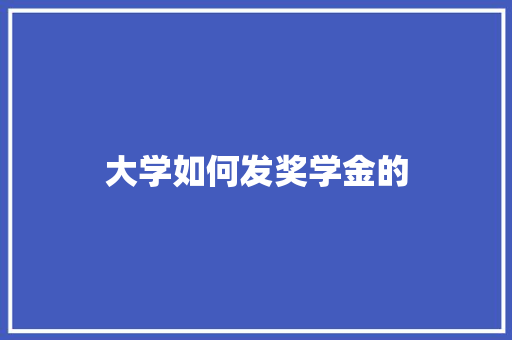 大学如何发奖学金的