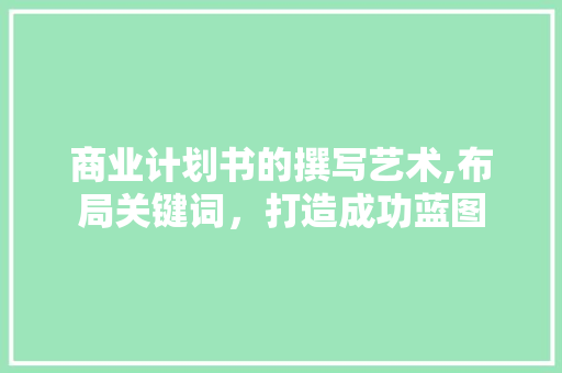 商业计划书的撰写艺术,布局关键词，打造成功蓝图 成语大全