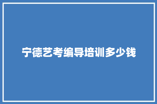 宁德艺考编导培训多少钱