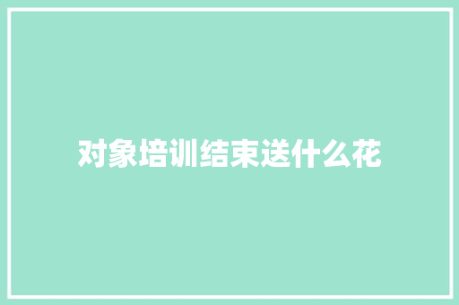 对象培训结束送什么花 工作总结