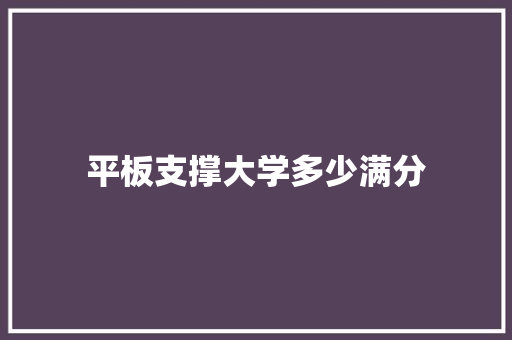 平板支撑大学多少满分 成语大全