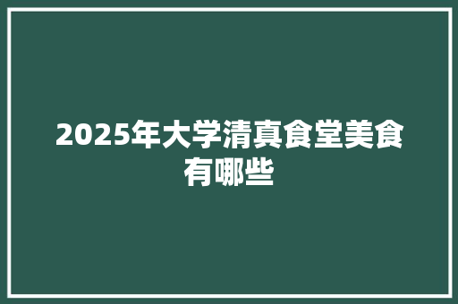 2025年大学清真食堂美食有哪些