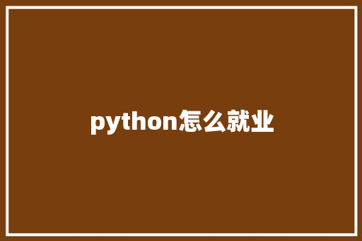 python怎么就业