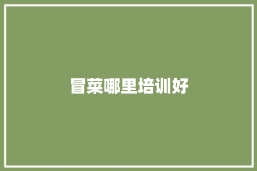 冒菜哪里培训好