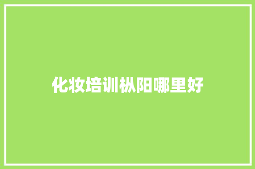 化妆培训枞阳哪里好