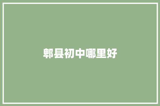 郫县初中哪里好