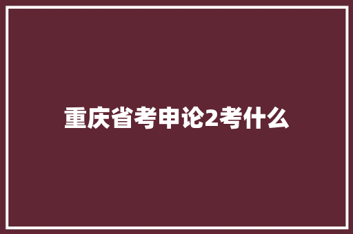 重庆省考申论2考什么