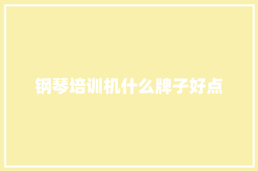 钢琴培训机什么牌子好点