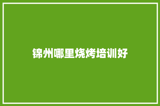 锦州哪里烧烤培训好