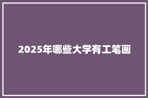 2025年哪些大学有工笔画