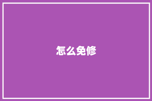怎么免修 工作计划