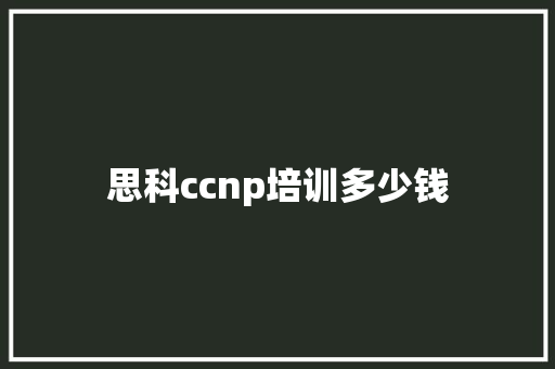 思科ccnp培训多少钱 工作计划
