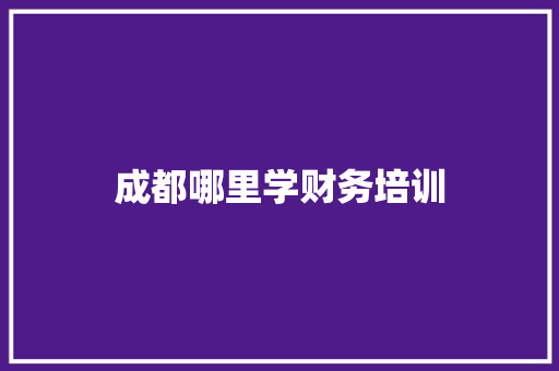 成都哪里学财务培训