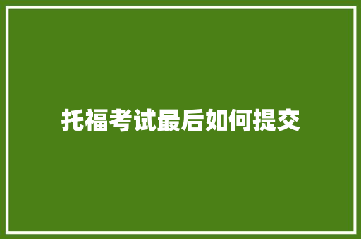 托福考试最后如何提交