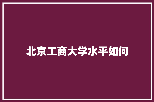 北京工商大学水平如何