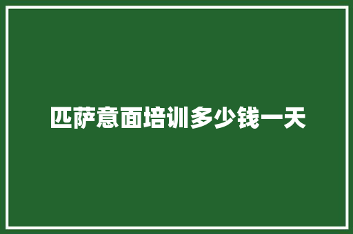 匹萨意面培训多少钱一天