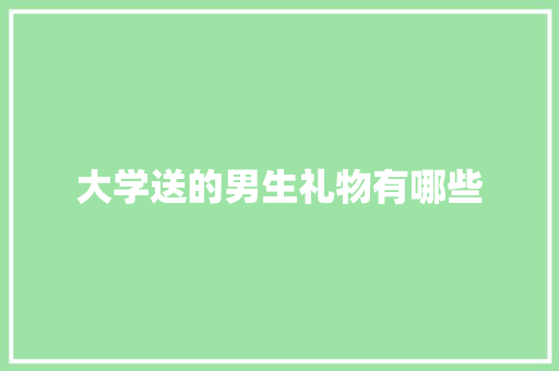 大学送的男生礼物有哪些