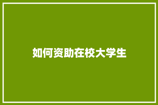 如何资助在校大学生