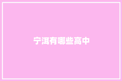 宁洱有哪些高中