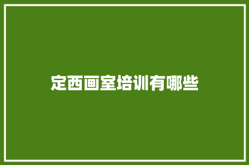 定西画室培训有哪些
