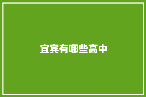 宜宾有哪些高中