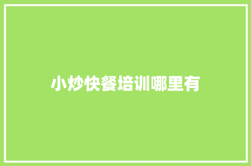 小炒快餐培训哪里有 成语大全