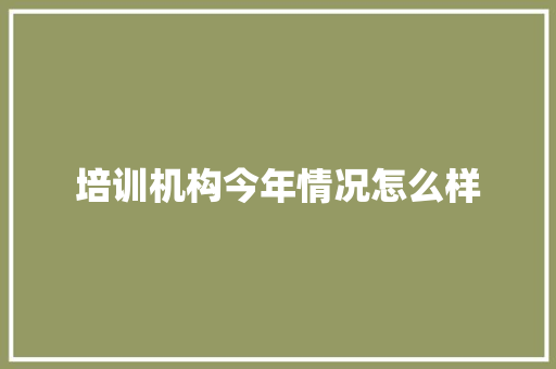 培训机构今年情况怎么样 国学经典