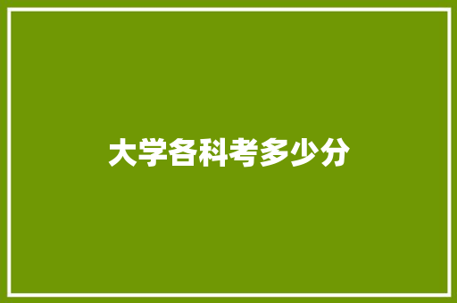 大学各科考多少分