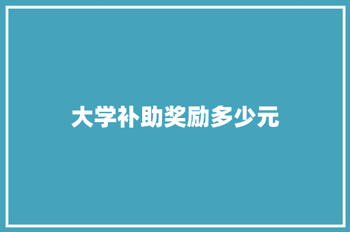 大学补助奖励多少元