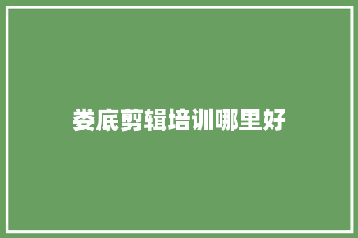 娄底剪辑培训哪里好