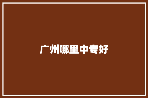 广州哪里中专好