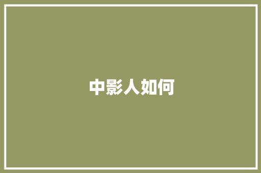 中影人如何