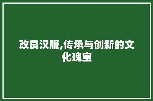 改良汉服,传承与创新的文化瑰宝