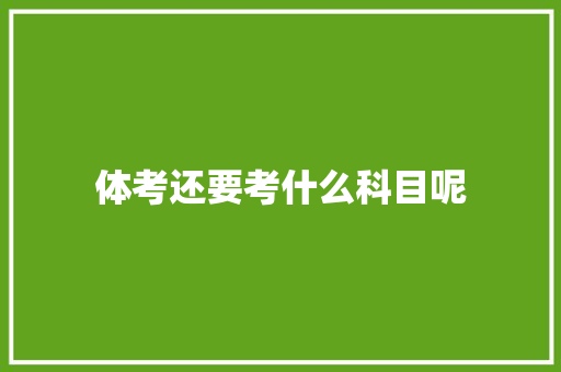 体考还要考什么科目呢