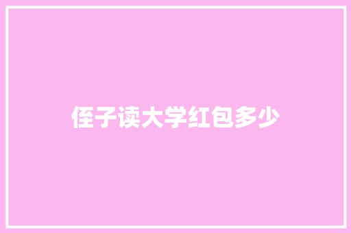 侄子读大学红包多少