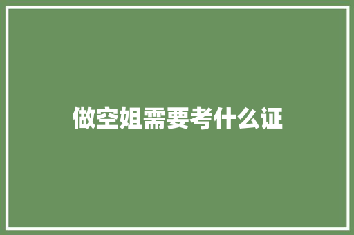 做空姐需要考什么证