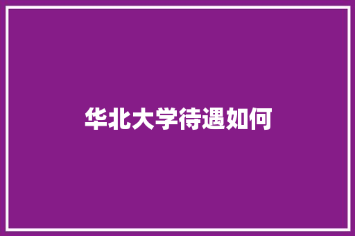 华北大学待遇如何