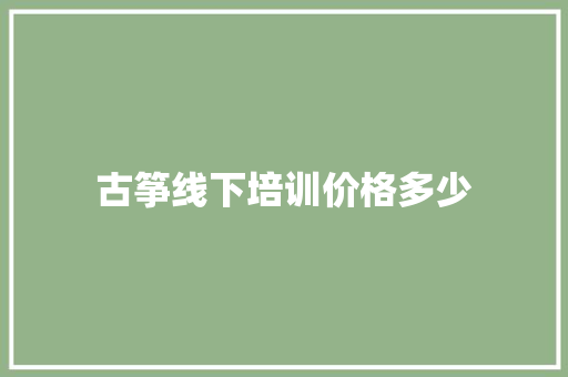 古筝线下培训价格多少 演讲稿