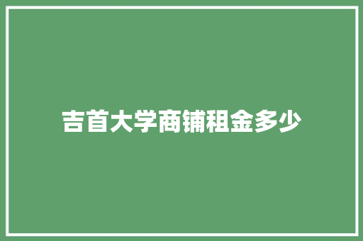 吉首大学商铺租金多少 工作总结