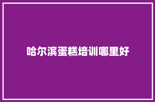 哈尔滨蛋糕培训哪里好