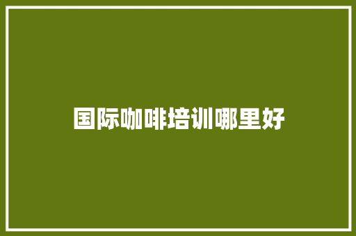 国际咖啡培训哪里好