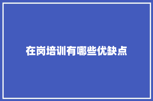 在岗培训有哪些优缺点 工作总结