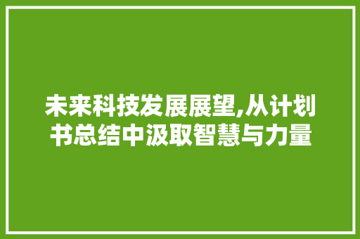 未来科技发展展望,从计划书总结中汲取智慧与力量 工作总结