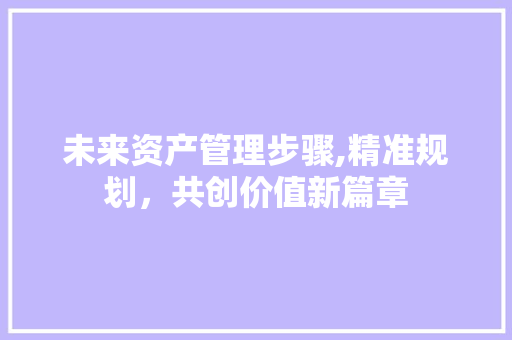 未来资产管理步骤,精准规划，共创价值新篇章